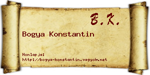 Bogya Konstantin névjegykártya